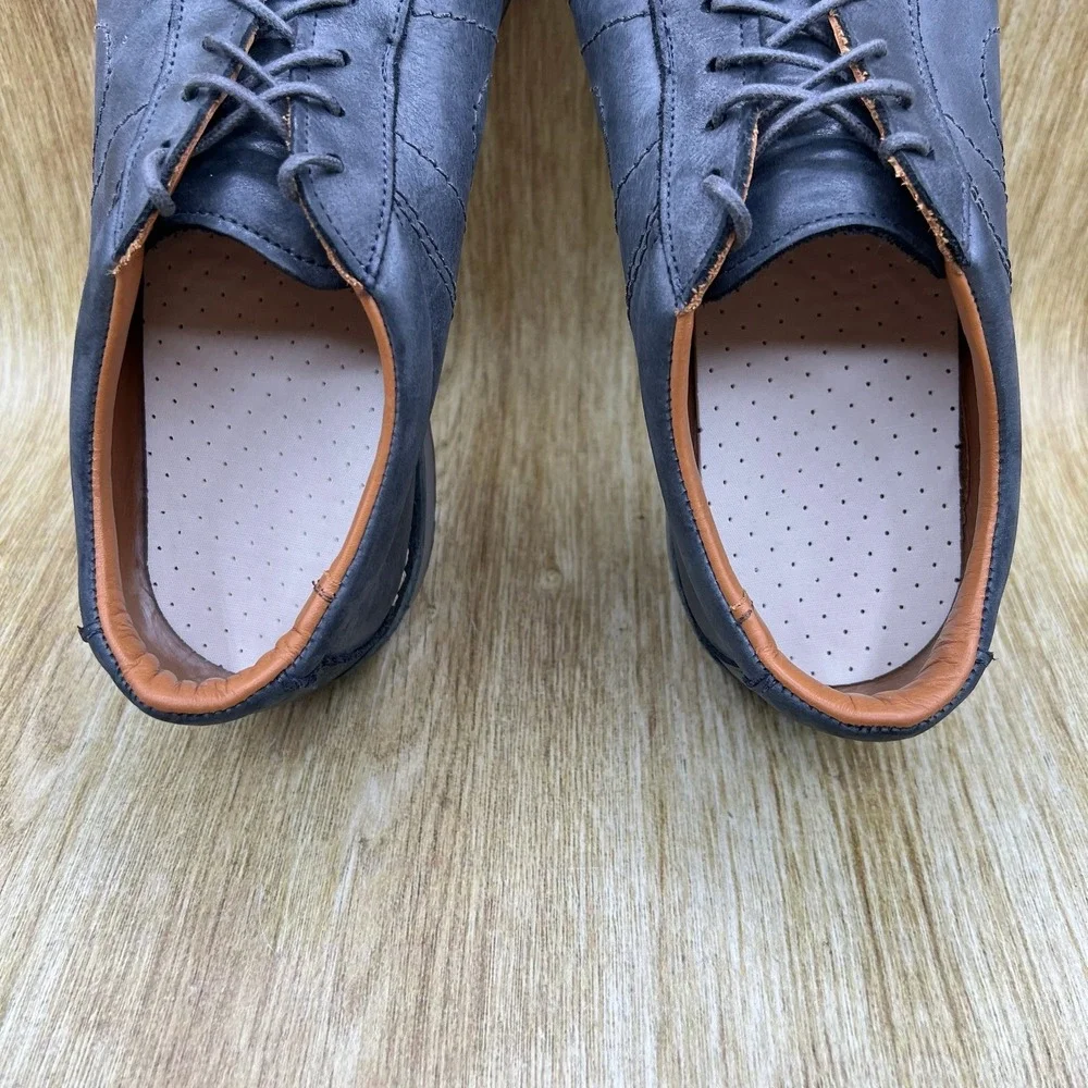 Allen Edmonds Voyager Men's 11 D Gray Leather Bicycle Toe Casual Oxford 9384